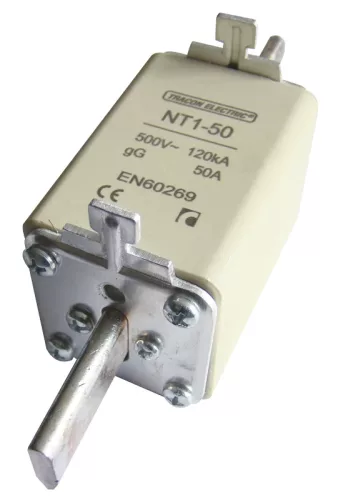 Tracon NT1-50, Késes biztosító 500V AC, 50A, 1, 120kA, gG