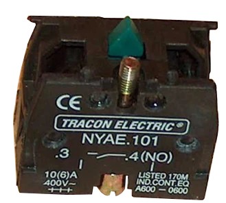 Tracon NYAE101 Érintkező-egység fémalapra szerelt nyomógombokhoz 1×NO, 3 A/400 V