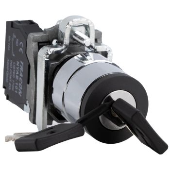   Tracon NYBG41KK Kulcsos kapcsoló, fémalap, bal-jobb KI, kétállású 1×NO, 3A/230V AC, IP42