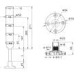 Tracon NYG3-50RYG Fényjelző oszlop, függőleges alap, (hangjelző nélkül) AC230V, 3 R,Y,G, IP65