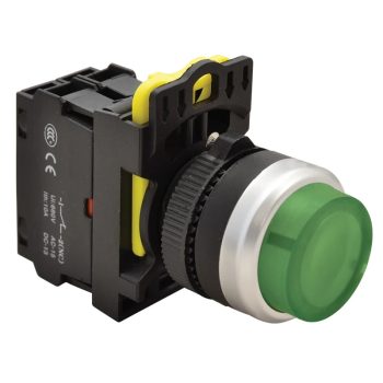   Tracon NYG3-HLG Világító nyomógomb, kiálló, zöld 1×NO, 5A/230V AC-15, IP65, LED 230V AC/DC