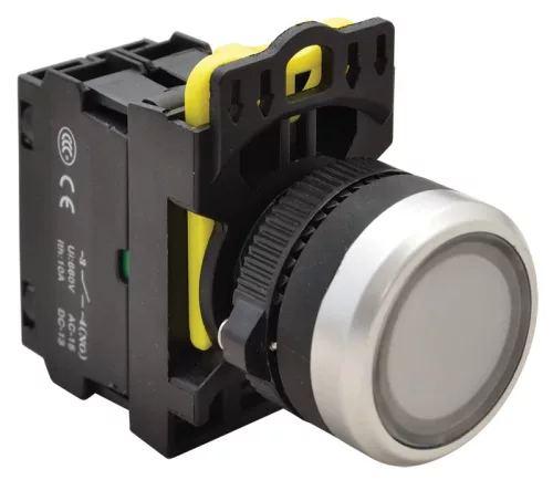 Tracon NYG3-LW Világító nyomógomb, fehér 1×NO, 5A/230V AC-15, IP65, LED 230V AC/DC