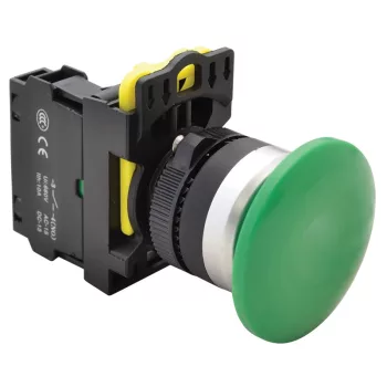   Tracon NYG3-MG Gombafejű nyomógomb, zöld 1×NO, 5A/230V AC-15, 40mm, IP65
