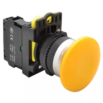   Tracon NYG3-MY Gombafejű nyomógomb, sárga 1×NO, 5A/230V AC-15, 40mm, IP65