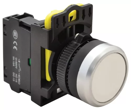 Tracon NYG3-W Egyszerű nyomógomb, fehér 1×NO, 5A/230V AC-15, IP65