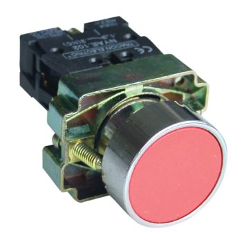   Tracon NYGBA42P Egyszerű nyomógomb, fémalapra szerelt, piros 1×NC, 3A/240V AC, IP42