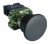 Tracon NYGBC21 Gombafejű nyomógomb, fémalapra szerelt, fekete 1×NO, 3A/400V AC, IP42, d=40mm