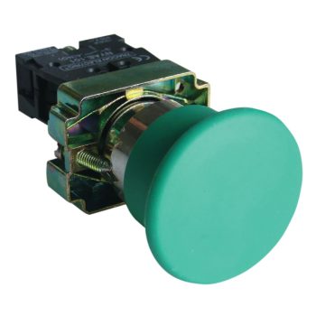   Tracon NYGBC31Z Gombafejű nyomógomb, fémalapra szerelt, zöld 1×NO, 3A/400V AC, IP42, d=40mm