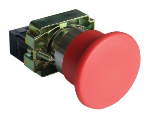 Tracon NYGBC42PT Tok. gombafejű vésznyomógomb, fémalap,piros,nem reteszelt 1×NC, 3A/400V AC, IP44, d=40mm