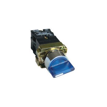   Tracon NYGBK3665KT Tokozott világítókaros kapcsoló, kék, LED, 3állású, izzó n. 1×NC+1×NO, 3A/400V AC, IP44