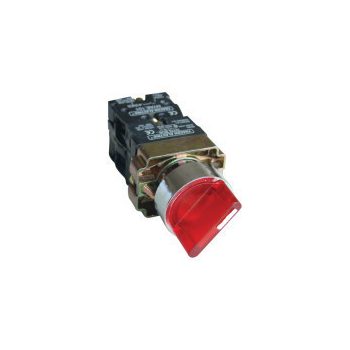   Tracon NYGBK5465PT Tok.világítókaros kapcsoló, piros, LED,3állás,rugóv.,izzó n. 1×NC+1×NO, 3A/400V AC, IP44