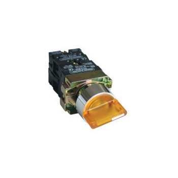   Tracon NYGBK5565ST Tok.világítókaros kapcsoló, sárga,LED,3állás, rugóv. izzó n. 1×NC+1×NO, 3A/400V AC, IP44