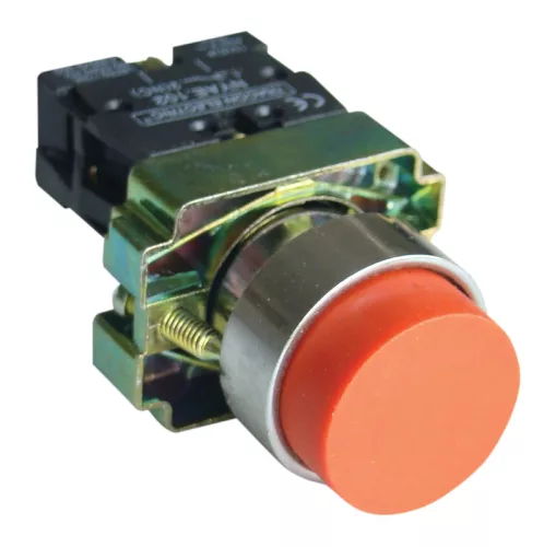 Tracon NYGBL42P Kiálló nyomógomb, fémalapra szerelt, piros 1×NC, 3A/240V AC, IP42