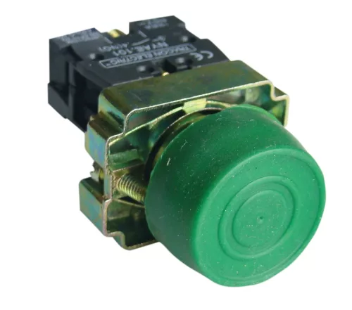 Tracon NYGBP31Z Gumiburkolatos nyomógomb, fémalapra szerelt, zöld 1×NO, 3A/240V AC, IP55