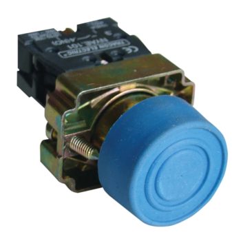   Tracon NYGBP61K Gumiburkolatos nyomógomb, fémalapra szerelt, kék 1×NO, 3A/240V AC, IP55