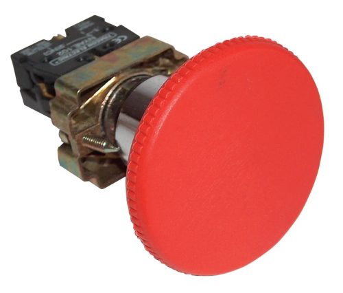 Tracon NYGBR42P Gombafejű vészgomb, fémalapra szerelt, piros 1×NC, 3A/400V AC, IP42, d=40mm