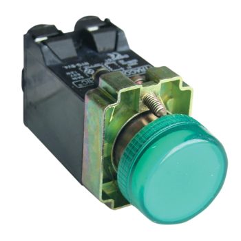   Tracon NYGBV43ZT Tokozott jelzőlámpa, fémalap, zöld, trafóval, izzó nélk. 3A/230V AC, IP44, NYGI6