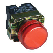 Tracon NYGBV64PT Tokozott jelzőlámpa, fémalapra szerelt, piros, izzó nélkül 3A/400V AC, IP44, NYGI230