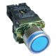 Tracon NYGBW33KT Tok. világító nyomógomb, fémalap, kék, glim, izzó nélkül 1×NO, 3A/400V AC, 230V, IP44