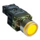 Tracon NYGBW3571ST Tok.világító nyomógomb, fémalap,előtét,sárga,glim,izzó nélk. 1×NO, 3A/230V AC, 130V, IP44