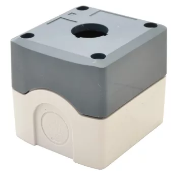   Tracon NYGD-1GR Összeállított tokozat nyomógombokhoz, szürke, 1-es d=22,5, IP65, 2×PG-13,5