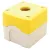 Tracon NYGD-1YE Összeállított tokozat nyomógombokhoz, sárga, 1-es d=22,5, IP65, 2×PG-13,5
