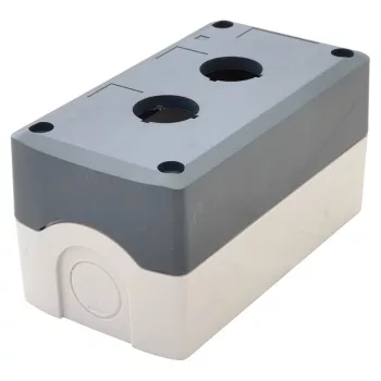   Tracon NYGD-2GR Összeállított tokozat nyomógombokhoz, szürke, 2-es d=22,5, IP65, 2×PG-13,5