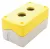 Tracon NYGD-2YE Összeállított tokozat nyomógombokhoz, sárga, 2-es d=22,5, IP65, 2×PG-13,5