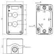 Tracon NYGD-2YE Összeállított tokozat nyomógombokhoz, sárga, 2-es d=22,5, IP65, 2×PG-13,5
