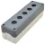 Tracon NYGD-5GR Összeállított tokozat nyomógombokhoz, szürke, 5-es d=22,5, IP65, 2×PG-13,5