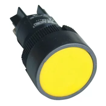   Tracon NYGEA151S Nyomógomb, műanyag testű, sárga 1×NO, 0,4A/400V AC, IP42, d=22mm