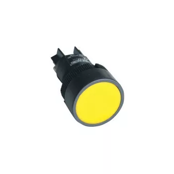   Tracon NYGEA151ST Tokozott nyomógomb, műanyag testű, sárga 1×NO, 0,4A/400V AC, IP44, d=22mm