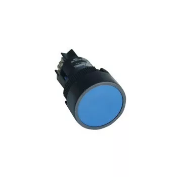   Tracon NYGEA161KT Tokozott nyomógomb, műanyag testű, kék 1×NO, 0,4A/400V AC, IP44, d=22mm