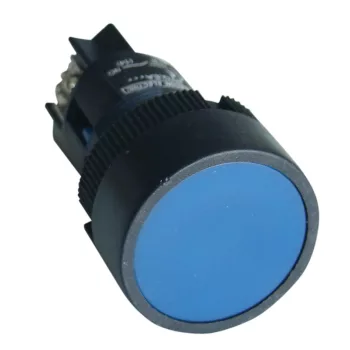   Tracon NYGEH165K Nyomókapcsoló, műanyag testű, kék 1×CO, 0,4A/400V AC, IP42, d=22mm