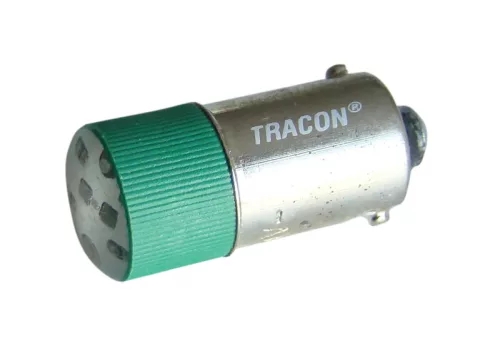 Tracon NYGL-ACDC230G LED-es jelzőizzó, zöld 230V AC/DC, Ba9s