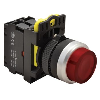   Tracon NYK3-HLR Világító nyomókapcsoló, kiálló, piros 1×NC, 5A/230V AC-15, IP42, LED 230V AC/DC