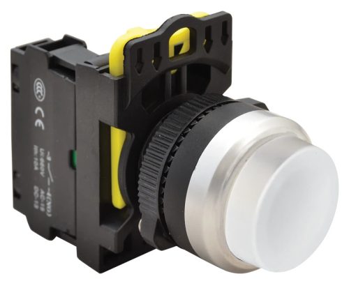 Tracon NYK3-HW Kiálló nyomókapcsoló, fehér 1×NO, 5A/230V AC-15, IP42