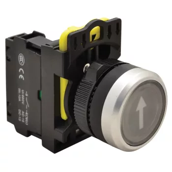  Tracon NYK3-P4 Jelölt nyomókapcsoló, fekete, (fehér nyíl) 1×NO, 5A/230V AC-15, IP65