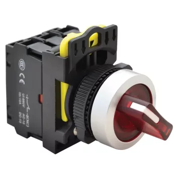   Tracon NYK3-SL21R Világítókaros kapcsoló, piros, LED, kétállású 1×NO+1×NC, 5A/230V AC-15, IP65, LED 230V AC/DC