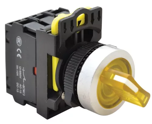 Tracon NYK3-SL21Y Világítókaros kapcsoló, sárga, LED, kétállású 1×NO+1×NC, 5A/230V AC-15, IP65, LED 230V AC/DC