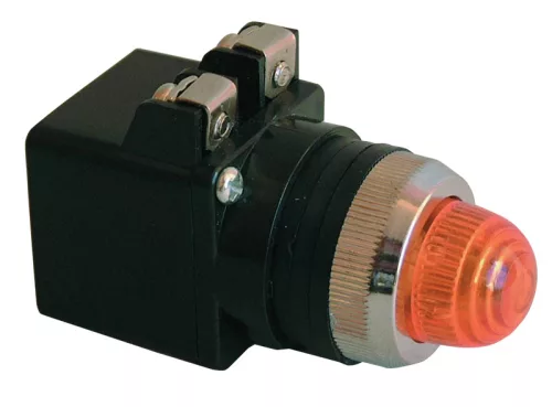 Tracon NYLBV854P Jelzőlámpa, műanyag testű, piros, transzformátorral 0,4A/230V AC, d=22mm, IP42, NYGI6