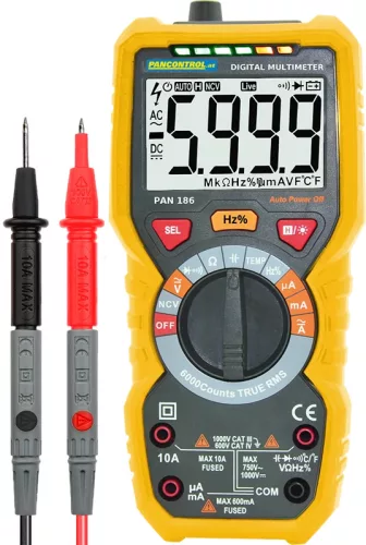 Tracon PAN186, Digitális multiméter True RMS DCV, ACV,DCA,ACA,OHM, C, °C, dioda