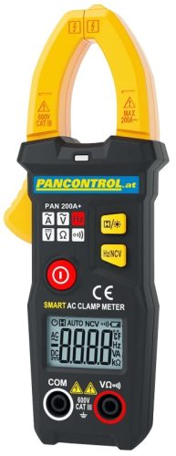Tracon PAN200A+, Digitális lakatfogó ACV/DCV 600V , ACA 200A, R, Hz,d=20mm