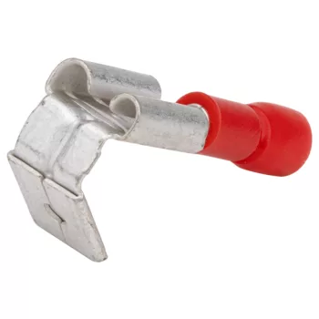   Tracon PCSE, Szigetelt rátolható csatlakozó csap+hüvely, sárgaréz, piros 6,3×0,8mm, 1,5mm2