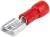 Tracon PCSH3 szigetelt rátolható csatlakozó hüvely sárgaréz piros 2,8×0,5 mm