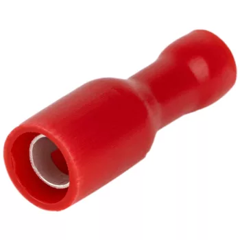   Tracon PHA4, Szigetelt hengeres csatlakozó aljzat, elektrolitréz, piros 1,5mm2, (d1=1,8mm, d2=4mm), PVC