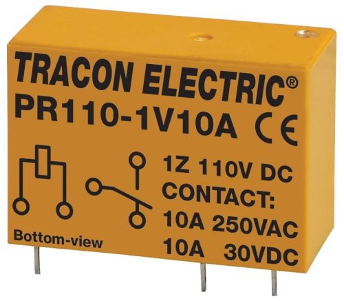 Tracon PR110-1V10A Print relé 110V DC / 1×CO (10A, 230V AC / 30V DC)