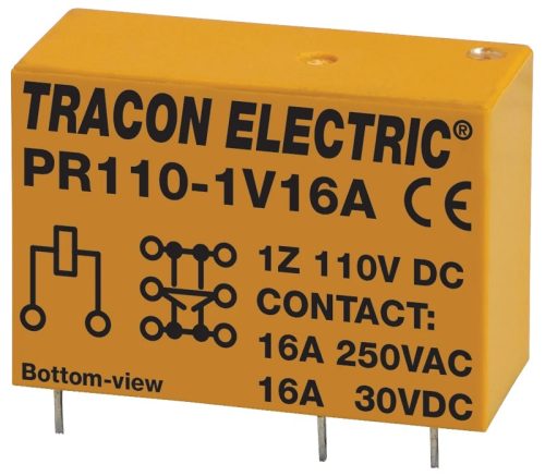Tracon PR110-1V16A Print relé 110V DC / 1×CO (16A, 230V AC / 30V DC)