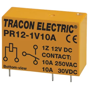   Tracon PR12-1V10A Print relé 12V DC / 1×CO (10A, 230V AC / 30V DC)