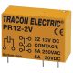 Tracon PR12-2V Print relé 12V DC / 2×CO (5A, 230V AC / 30V DC)